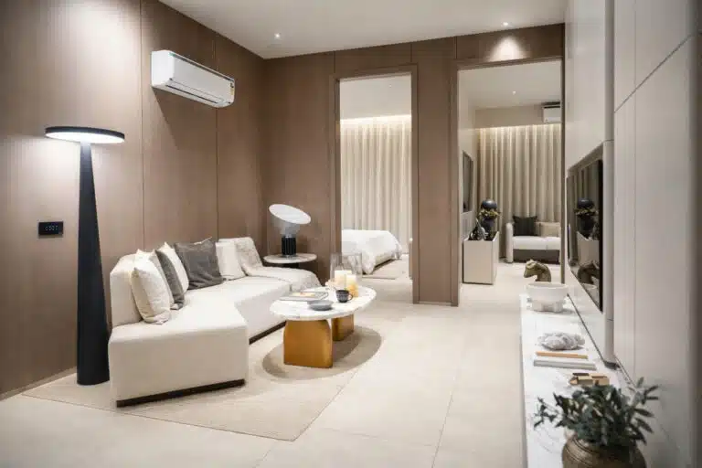 Contemporary luxury 4+1 BHK sample flat interior