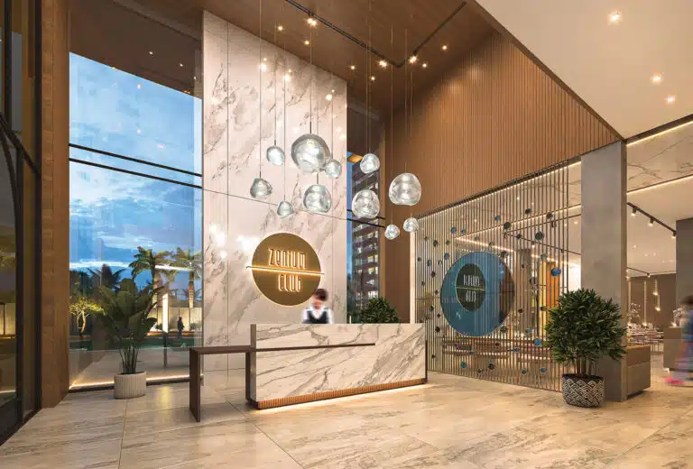 Gulnaar Zenium club lobby reception desk