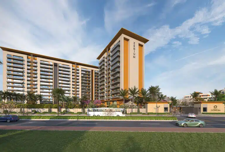 Gulnaar Zenium exterior rendering of premium 4+1 BHK luxury apartment towers